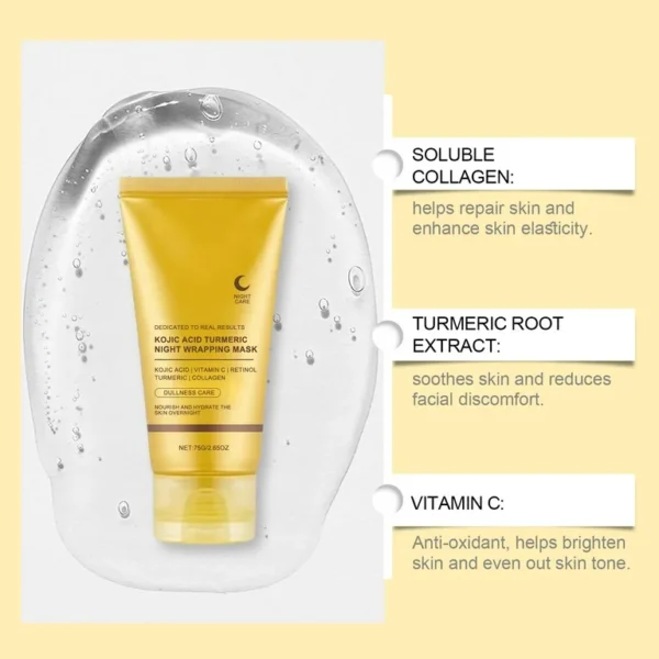 MEDICUBE Kojic Acid Turmeric Night Wrapping Mask 75ml (Made in Korea) - Image 6