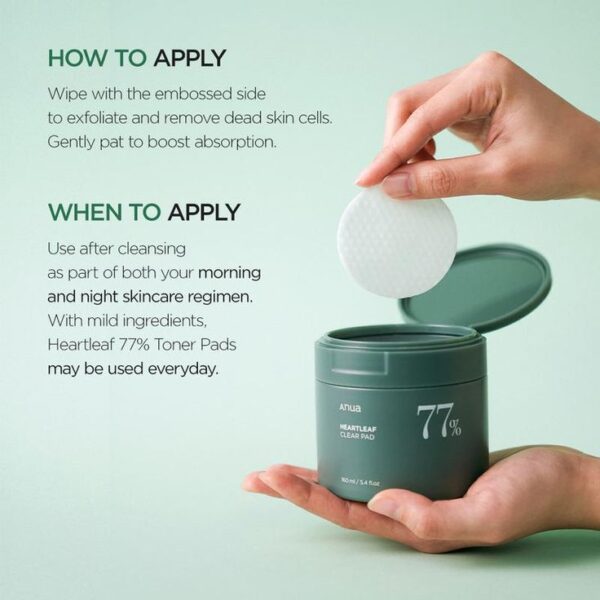 Anua - Heartleaf 77 Clear Pad 70pcs  (Made in Korea ) - Image 4