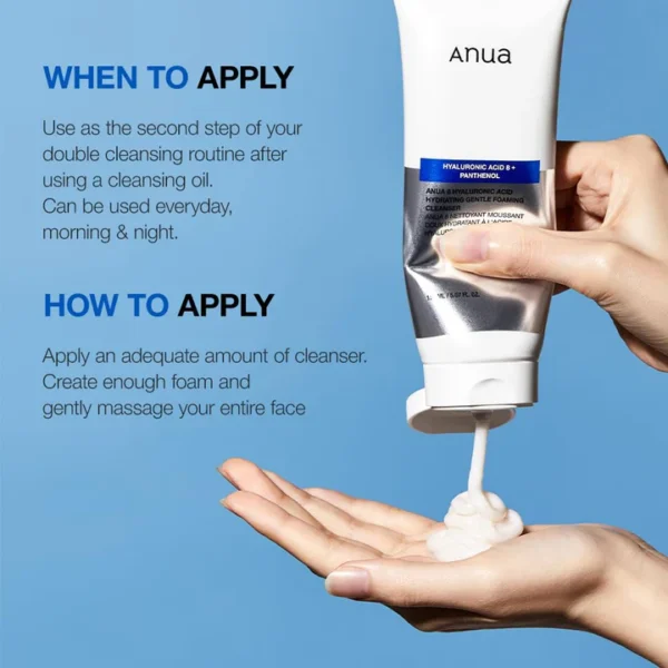 Anua hyaluronic acid 8 + panthenol cleanser 150ml (Made in Korea) - Image 5