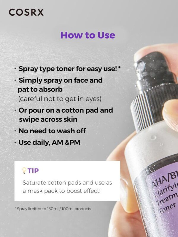 COSRX - AHA BHA Clarifying Treatment Toner 150ml. (Made in Korea) - Image 7