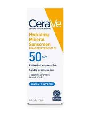 CeraVe - Hydrating Mineral Sunscreen SPF 50 - 75ml (Made in USA)