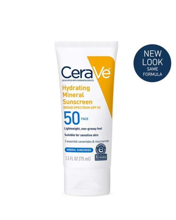 CeraVe - Hydrating Mineral Sunscreen SPF 50 - 75ml (Made in USA) - Image 3