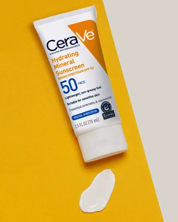 CeraVe - Hydrating Mineral Sunscreen SPF 50 - 75ml (Made in USA) - Image 2