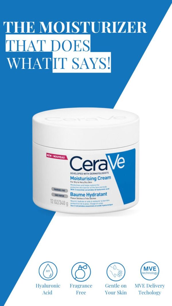 CeraVe Moisturizing Cream for Normal to Dry Skin 340g (Made in USA) - Image 7