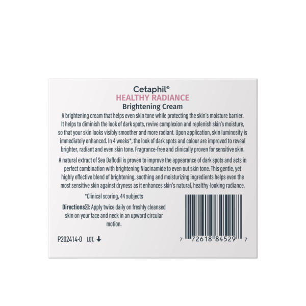 Cetaphil Bright Healthy Radiance Brightening Day Protective Cream SPF15 50g  (Made in Canada) - Image 2