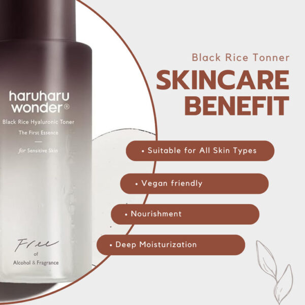 Haruharu - Wonder Black Rice Hyaluronic Toner For Sensitive Skin | Fragrance Free 150ml  (Made in Korea) - Image 3