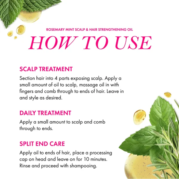 Mielle Rosemary Mint Hair Strengthening Oil 59ml (Made in USA ) - Image 4