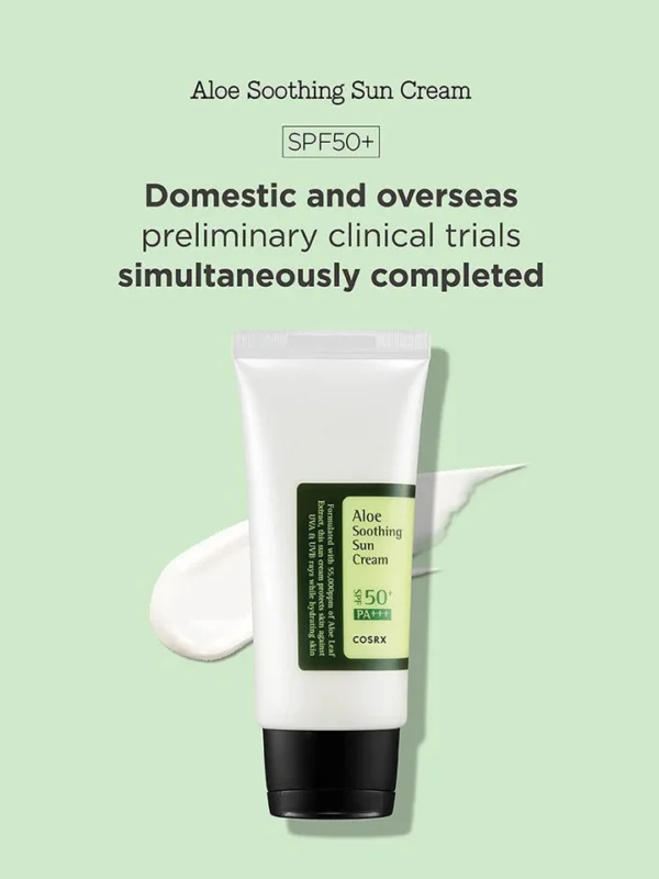 COSRX - Aloe Soothing Sun Cream SPF 50+ PA+++ 50ml (Made in Korea) - Image 2